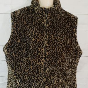 Cejon Accessories Inc Faux Fur Leopard Vest  L